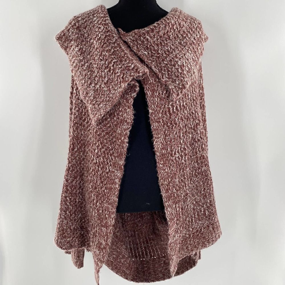 Haute Fox Knitted Cardigan Long Sleeve Brown/ Red Color Coat Size 1X/2X NWT